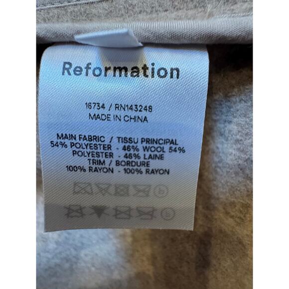 REFORMATION - Greenwich belted wool-blend coat Women’s Jacket - Picture 8 of 8